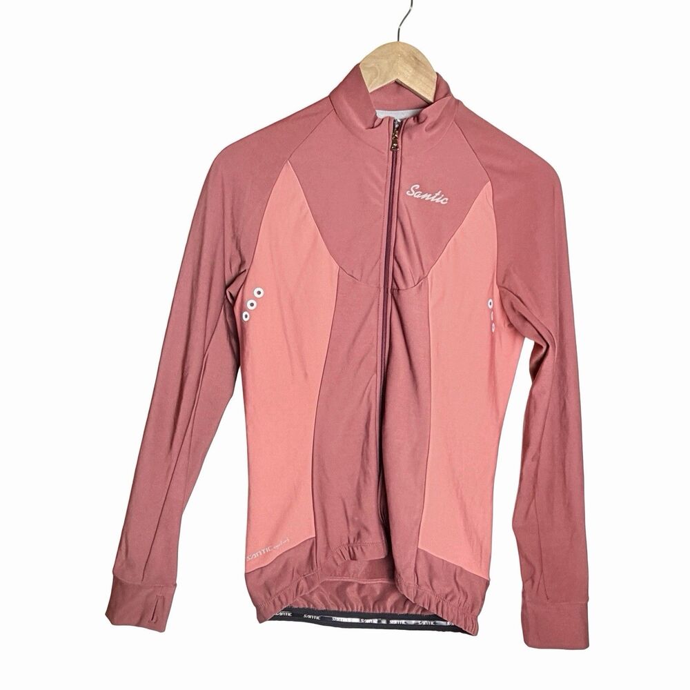 Santic Cycling Racing Jacket Lightweight Sports Jersey Women's Size M US Pink